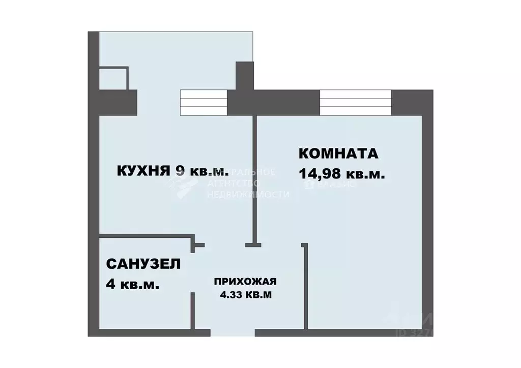 1-к кв. Рязанская область, Рыбное ул. Крымская, 1В (31.7 м) - Фото 2