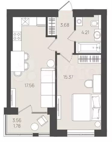 1-к. квартира, 75 м, 1/5 эт. - Фото 1
