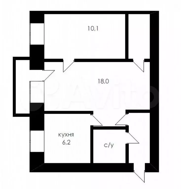 2-к. квартира, 43 м, 5/5 эт. - Фото 0