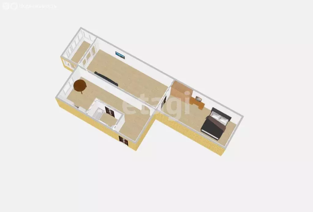 2-комнатная квартира: Южно-Сахалинск, улица Ленина, 489 (43 м) - Фото 1