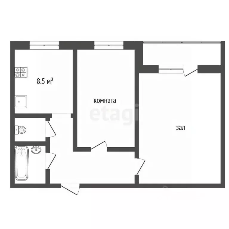2-к кв. Самарская область, Самара ул. Силина, 12 (51.7 м) - Фото 2