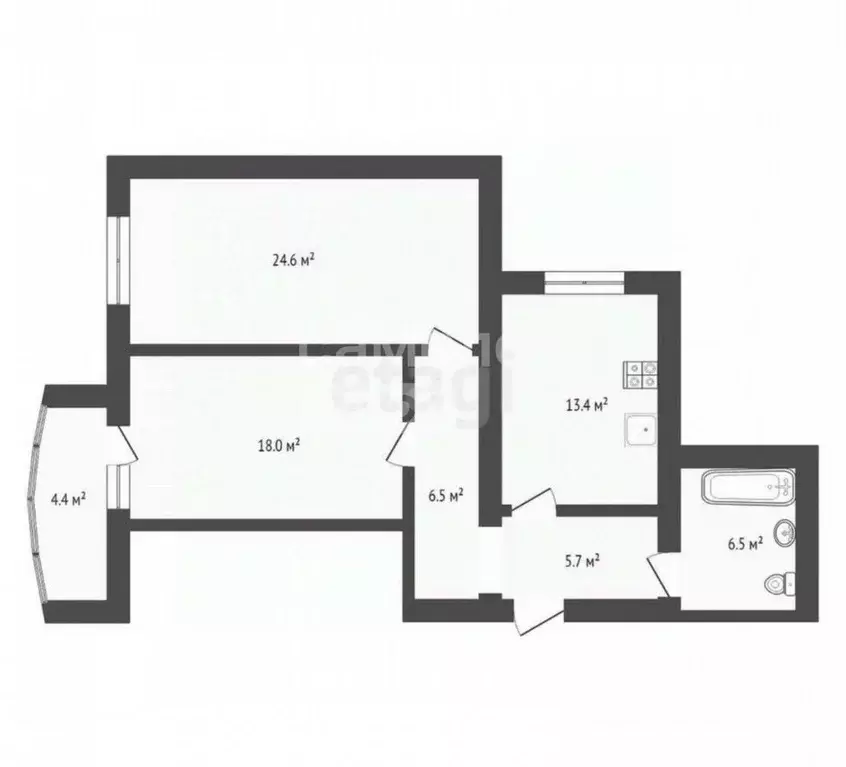 2-к кв. Ханты-Мансийский АО, Сургутский район, пос. Солнечный ... - Фото 2