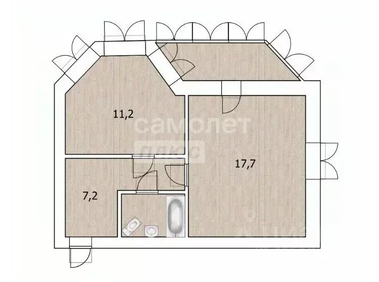 1-к кв. Тюменская область, Тюмень ул. 50 лет Октября, 33А (39.0 м) - Фото 2