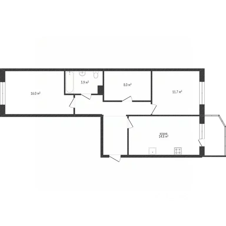 2-к кв. Ханты-Мансийский АО, Сургут ул. Семена Билецкого, 1 (67.0 м) - Фото 0