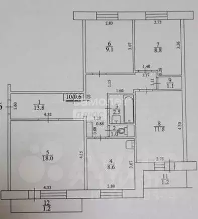 4-к кв. Томская область, Северск ул. Калинина, 96 (75.4 м) - Фото 2