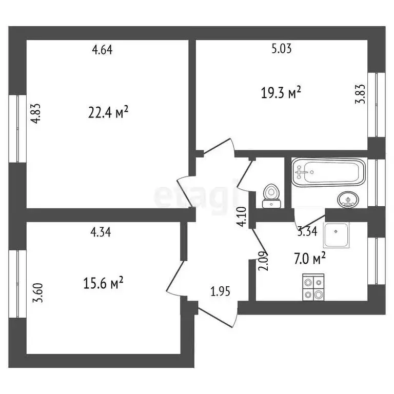 3-комнатная квартира: Подольск, Литейная улица, 11А (72.7 м) - Фото 0