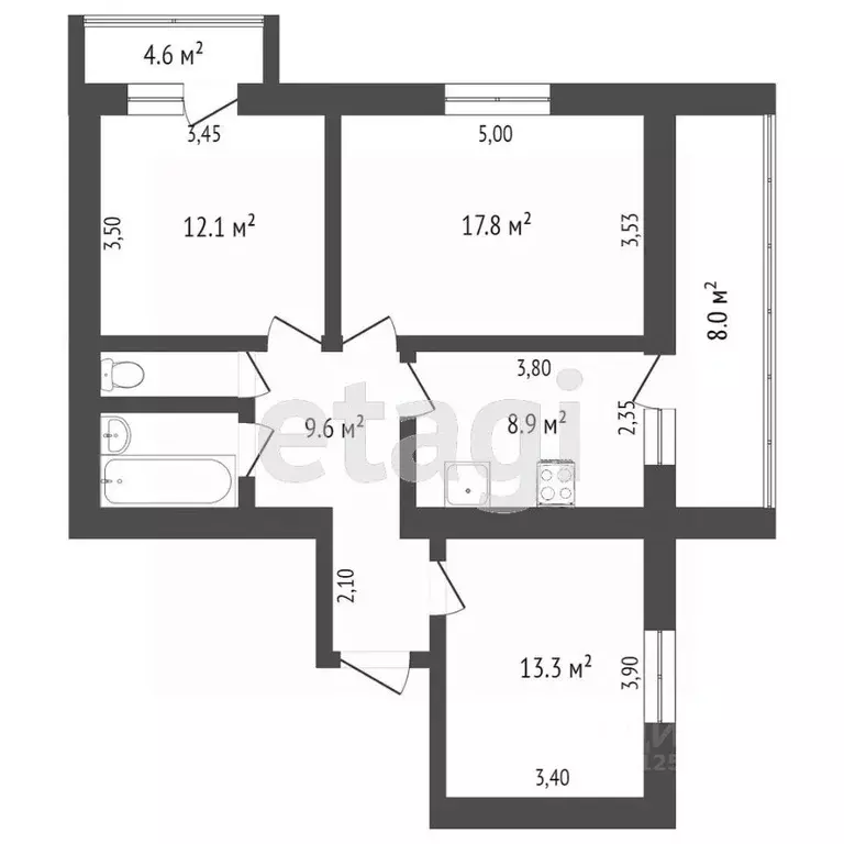3-к кв. Крым, Алушта ул. Виноградная (66.6 м) - Фото 2