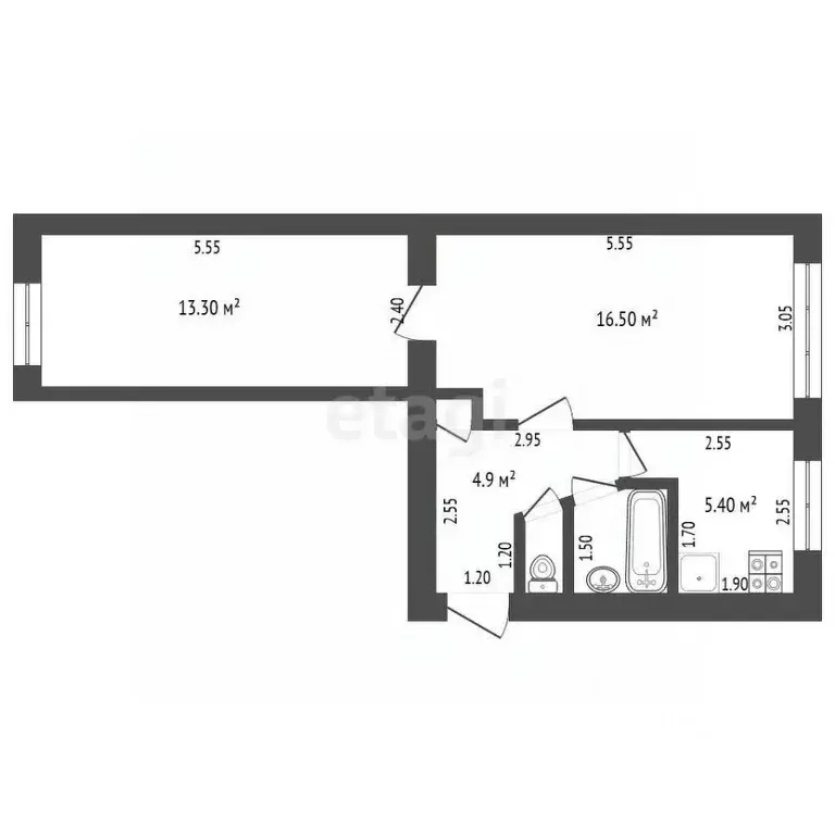 2-к кв. Нижегородская область, Выкса Гоголя мкр, 16 (43.7 м) - Фото 1