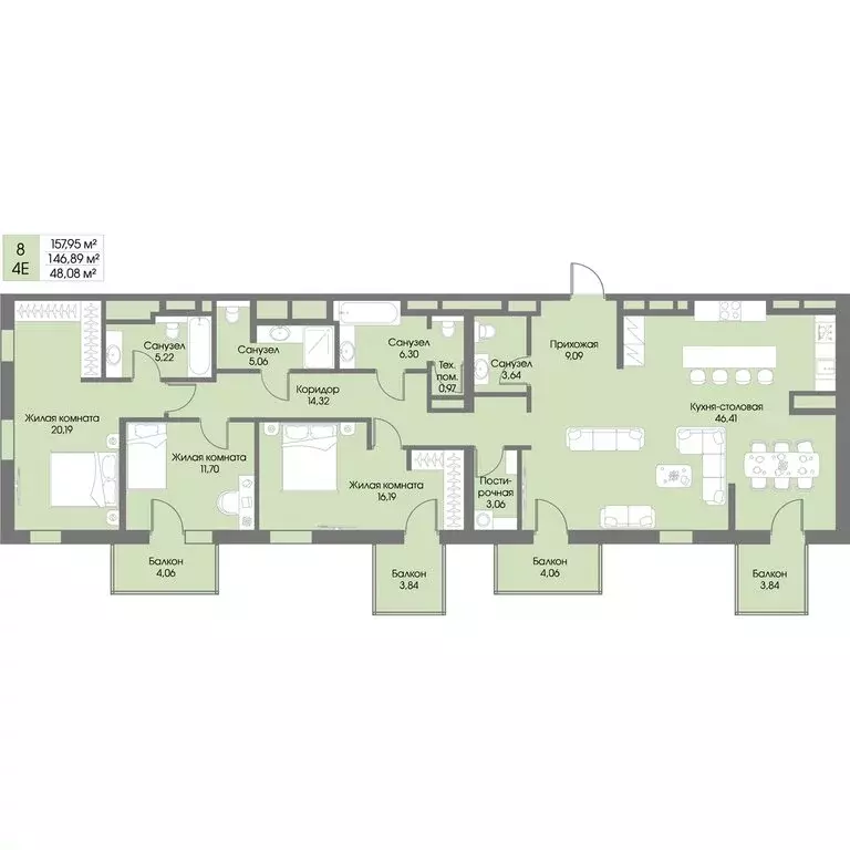 3-комнатная квартира: городской посёлок Рощино, ЖК Резиденция Рощино, ... - Фото 1