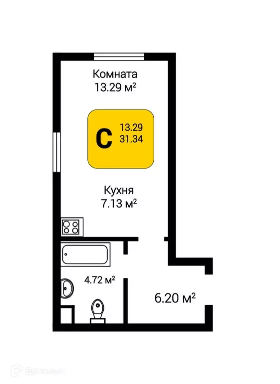 Продаётся 1-к квартира, 31.34 м - Фото 0