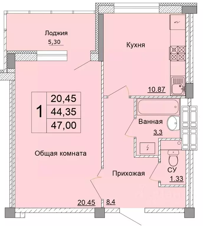1-к кв. Белгородская область, Старый Оскол Степной мкр, 33Е (47.0 м) - Фото 0