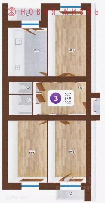Продаётся 3-к квартира, 100 м - Фото 0
