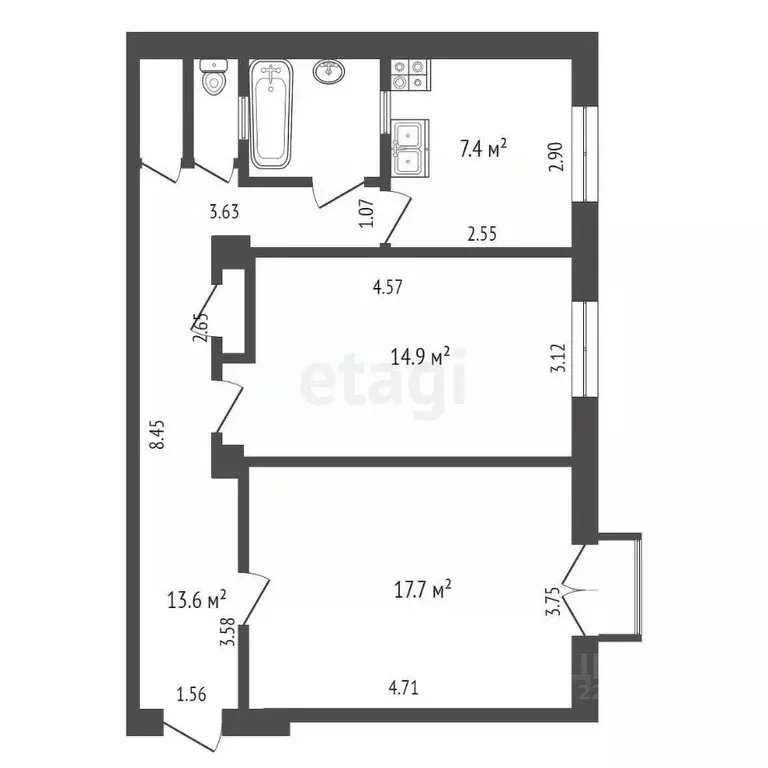 2-к кв. Удмуртия, Ижевск Советская ул., 22А (59.7 м) - Фото 2