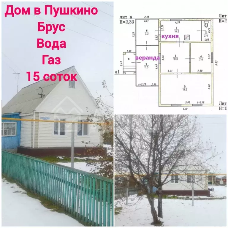 Дом в Омская область, Омский район, с. Пушкино ул. 40 лет Победы (50 ... - Фото 0