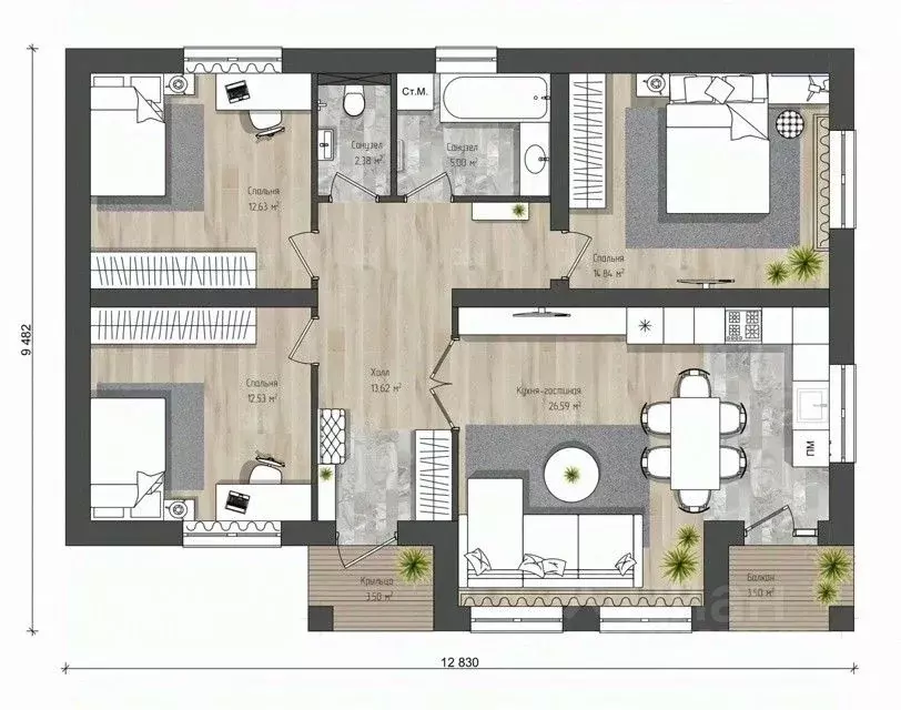 Дом в Калужская область, Калуга пер. Лесной (105 м) - Фото 2