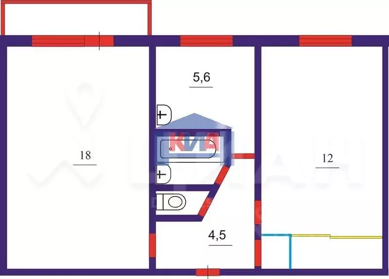 2-к кв. Брянская область, Брянск Новозыбковская ул., 5 (48.0 м) - Фото 1