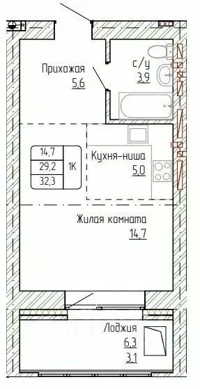 1-к кв. Алтайский край, Новоалтайск ул. Титова, 6 (32.3 м) - Фото 0
