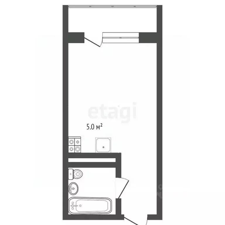Студия Тюменская область, Тюмень ул. Тимофея Чаркова, 28 (24.9 м) - Фото 1