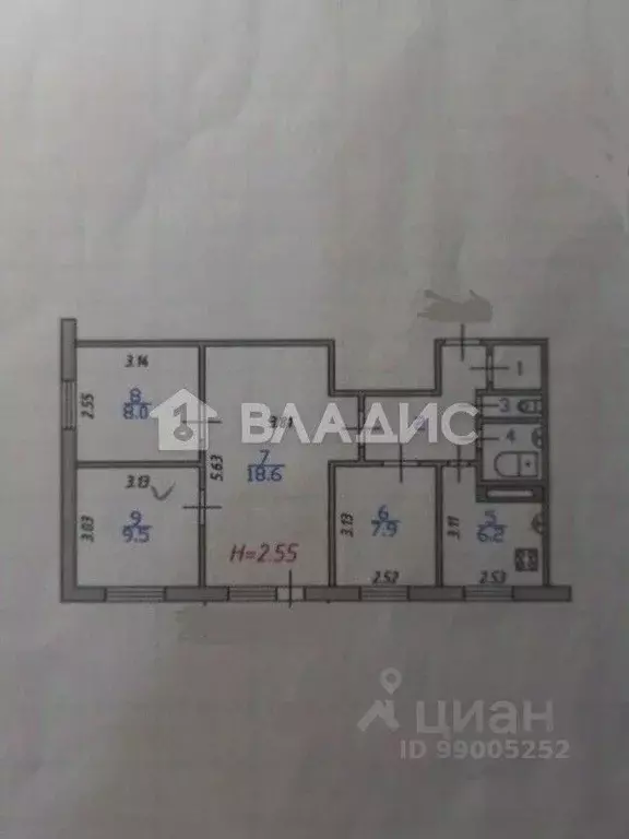 4-к кв. Ивановская область, Иваново ул. Генерала Хлебникова, 60 (59.6 ... - Фото 2