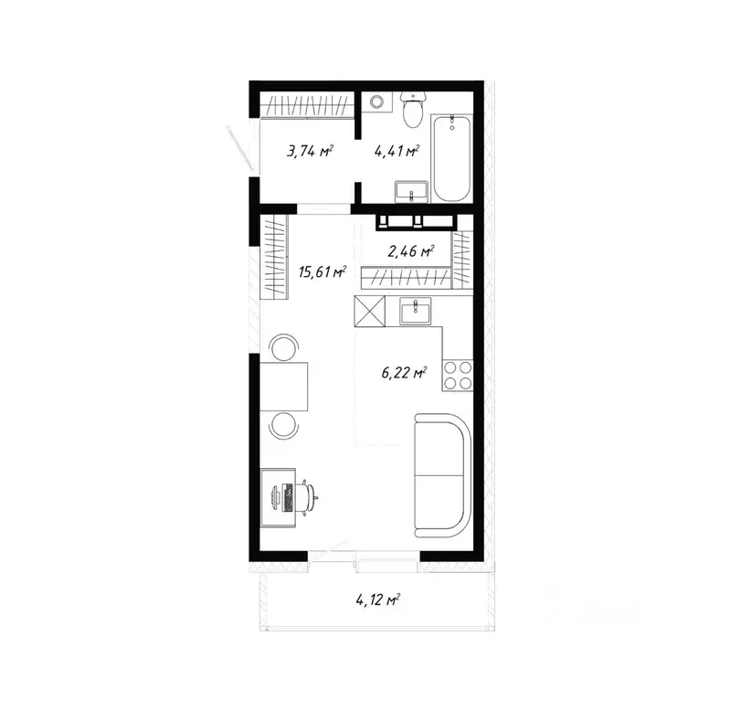 1-к кв. Иркутская область, Иркутск Правобережный округ, Кино жилой ... - Фото 2