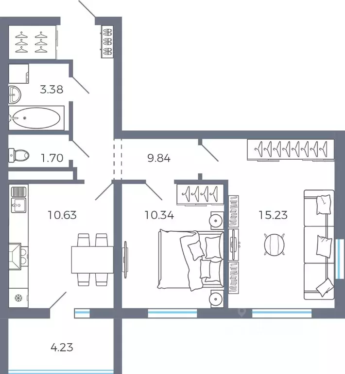 2-к кв. Самарская область, Волжский район, Лопатино с/пос, пос. ... - Фото 2