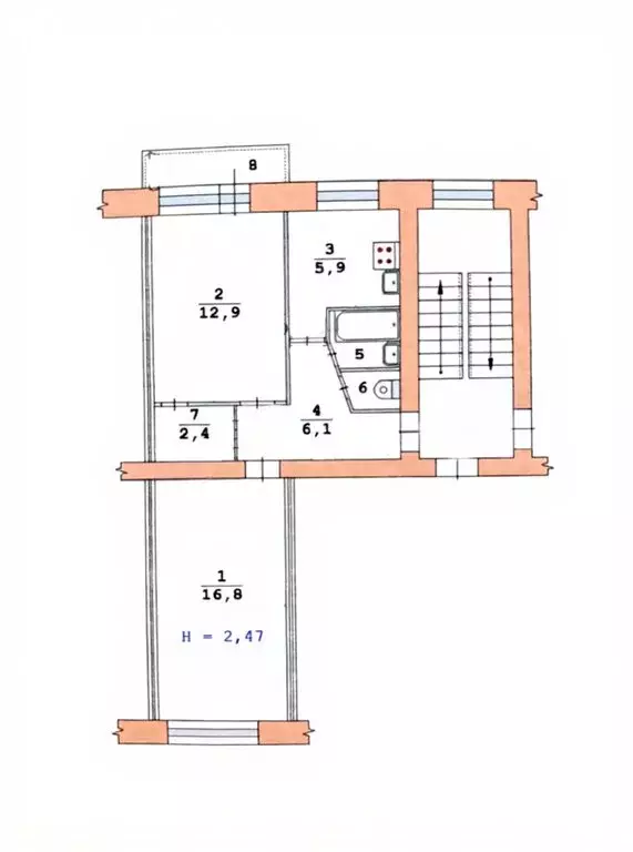 2-комнатная квартира: Екатеринбург, Студенческая улица, 64 (47 м) - Фото 1