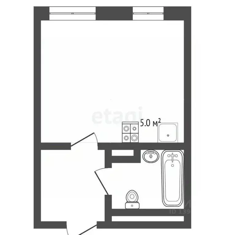 Студия Тюменская область, Тюмень ул. Газовиков, 34 (28.8 м) - Фото 0