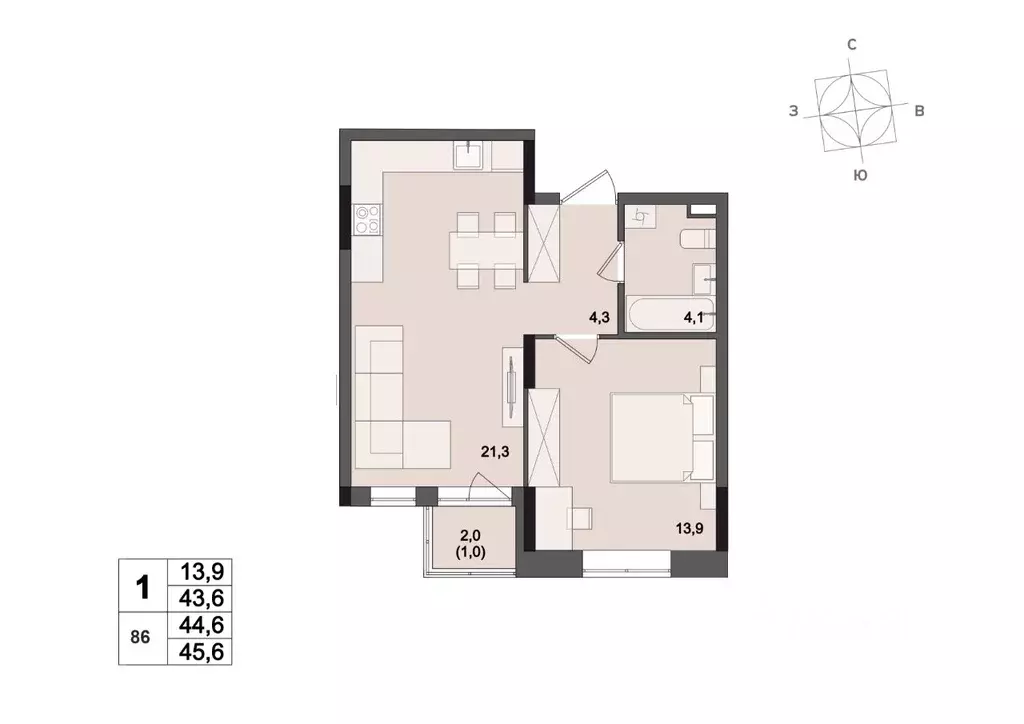 1-к кв. Удмуртия, Ижевск ул. Леваневского (44.6 м) - Фото 1