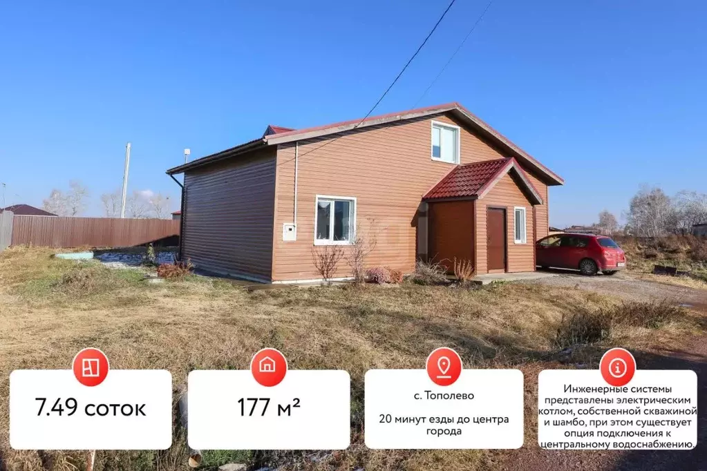 Дом в Хабаровский край, Хабаровский район, Тополевское с/пос, с. ... - Фото 1