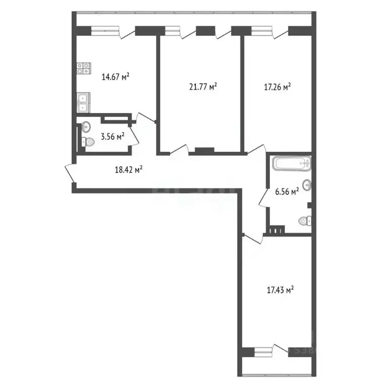3-к кв. Ростовская область, Ростов-на-Дону ул. Мечникова, 37 (100.4 м) - Фото 1