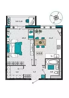 1-к кв. Приморский край, Уссурийск Радужный мкр,  (43.6 м) - Фото 1