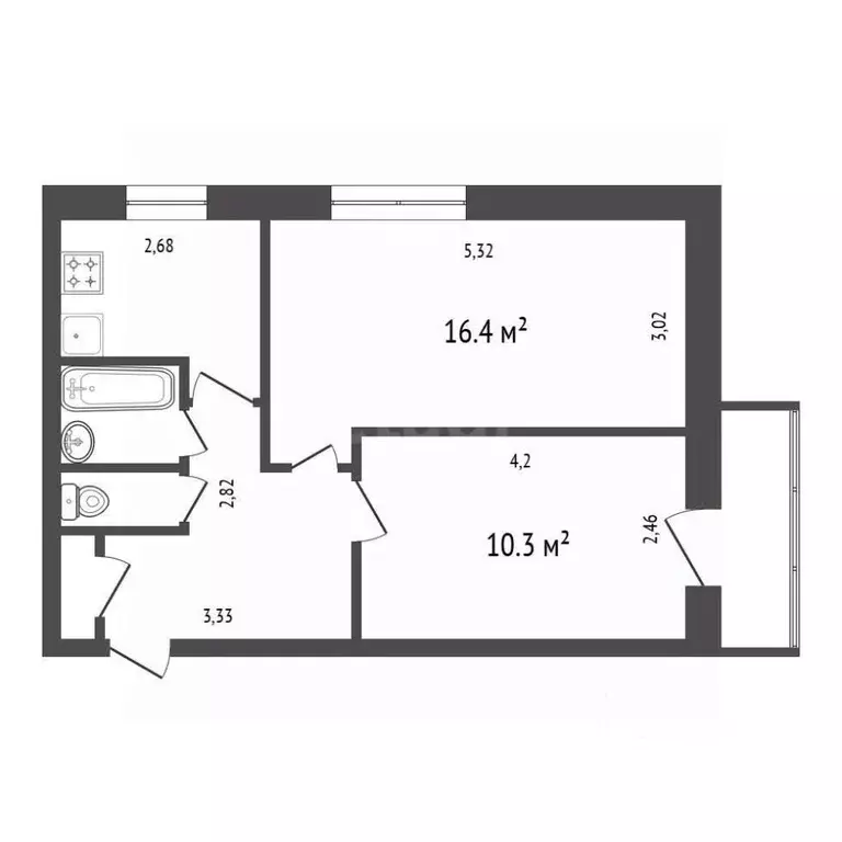 2-к кв. Иркутская область, Иркутск ул. Геологов, 26Г (43.4 м) - Фото 2