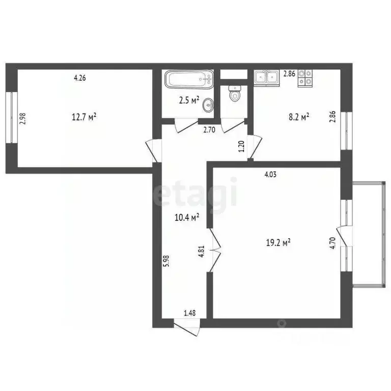2-к кв. Челябинская область, Челябинск Пионерская ул., 11А (54.0 м) - Фото 2