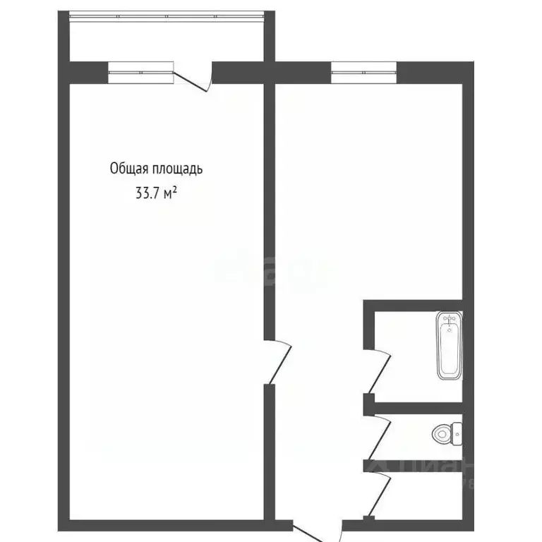 1-к кв. Кемеровская область, Юрга ул. Мира, 5А (33.4 м) - Фото 1