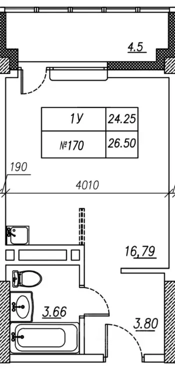 1-к кв. Приморский край, Владивосток ул. Расула Гамзатова, 5к1/3 (26.5 ... - Фото 0