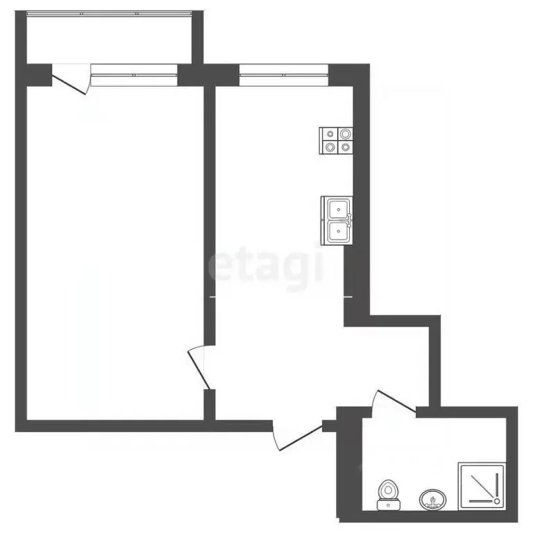 1-к кв. Саха (Якутия), Якутск ул. Кузьмина, 34/1 (35.2 м) - Фото 2