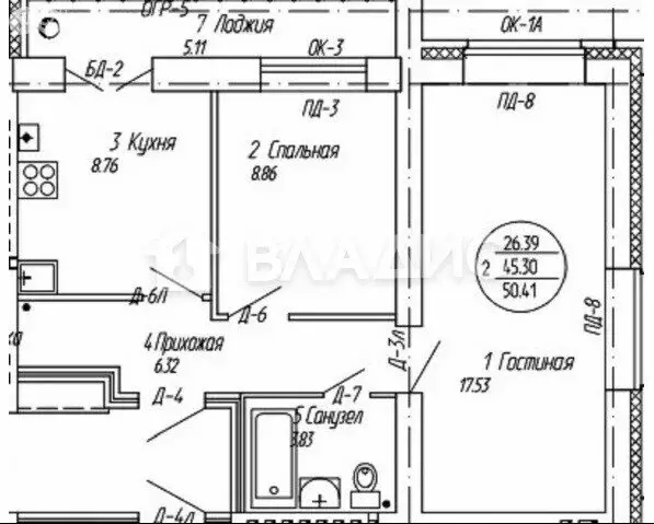 2-комнатная квартира: село Семёновка, Молодёжная улица, 24 (453 м) - Фото 1