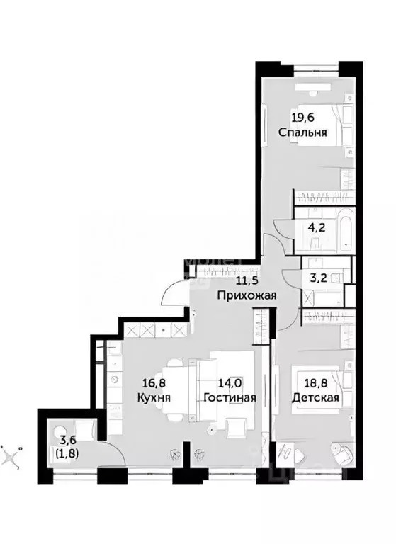 3-к кв. Москва Шелепихинская наб., 40к2 (90.0 м) - Фото 1