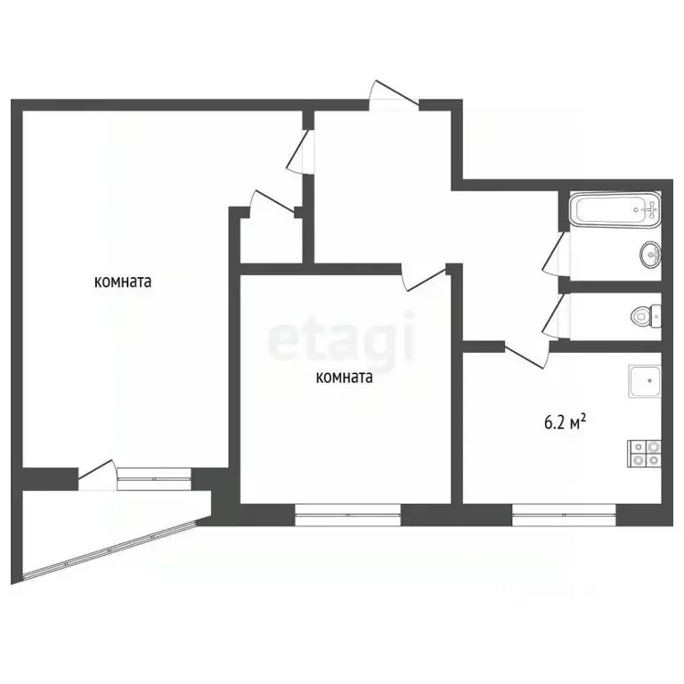 2-к кв. Москва Миклухо-Маклая ул., 57К1 (44.9 м) - Фото 2