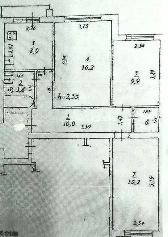 3-к. квартира, 62,8 м, 3/3 эт. - Фото 0