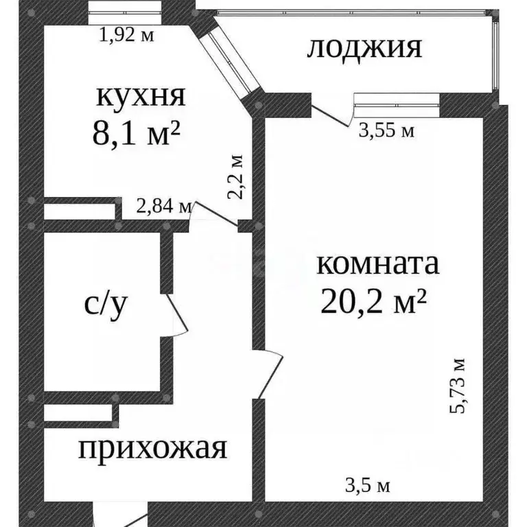 1-к кв. Белгородская область, Белгород Молодежная ул., 22 (38.5 м) - Фото 2