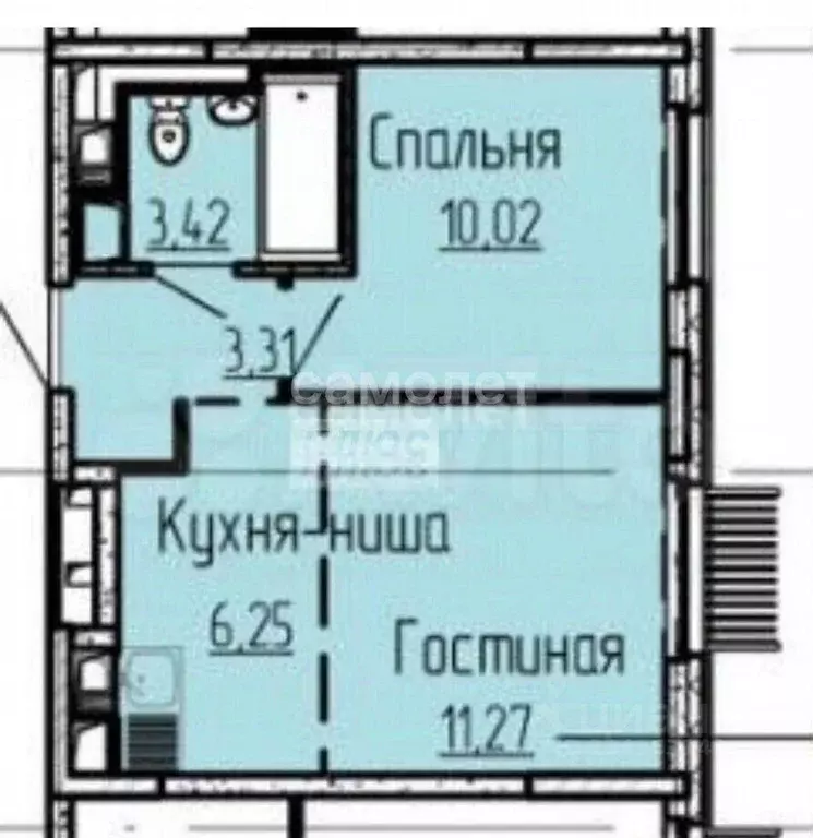 1-к кв. Московская область, Мытищи пер. 1-й Стрелковый, 3 (33.8 м) - Фото 2