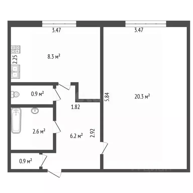 1-к кв. Санкт-Петербург Туристская ул., 38 (39.2 м) - Фото 1