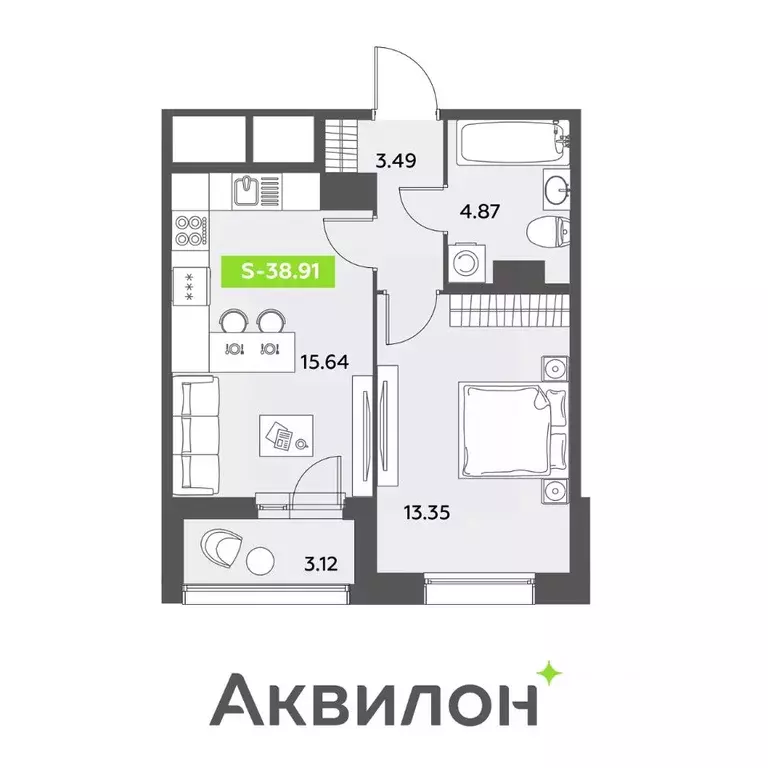 2-к кв. Санкт-Петербург ул. Среднерогатская, 11к2 (38.91 м) - Фото 0