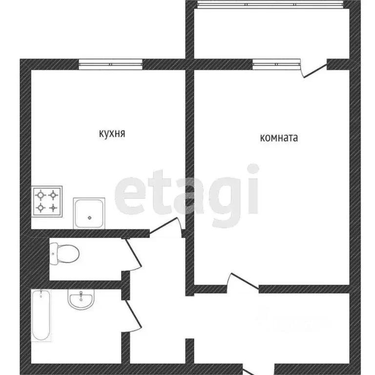 1-к кв. Санкт-Петербург ул. Бутлерова, 11к4 (41.3 м) - Фото 1