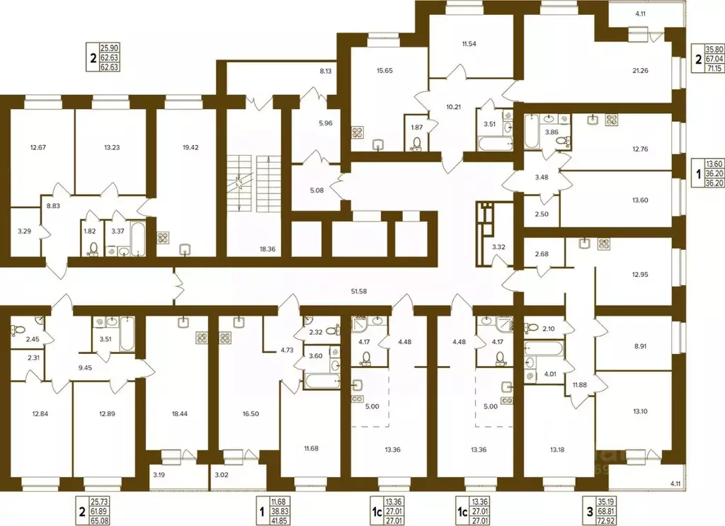 2-к кв. Брянская область, Брянск Степная ул., уч2Б (71.15 м) - Фото 2