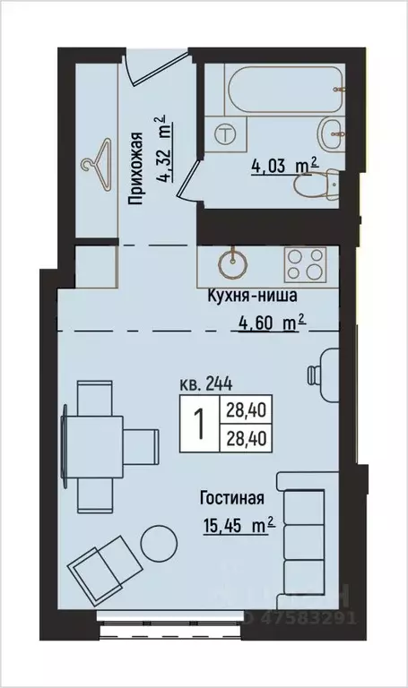 1-к кв. Нижегородская область, Нижний Новгород Литературная ул., 5 ... - Фото 1