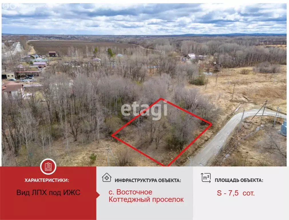 Участок в Хабаровский район, село Восточное (7.5 м) - Фото 1