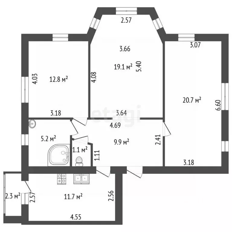 3-к кв. Санкт-Петербург просп. Культуры, 25к5 (80.5 м) - Фото 2