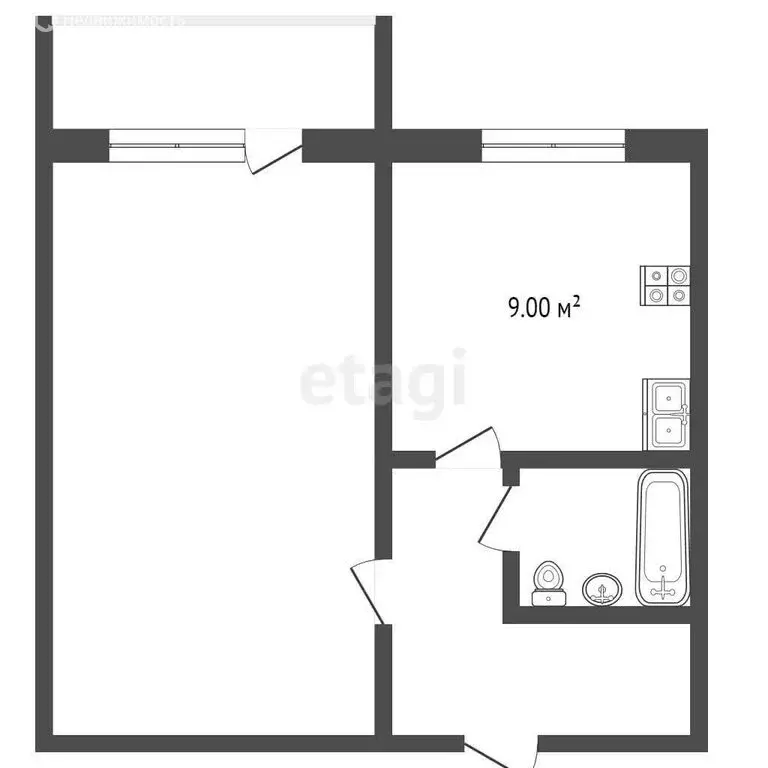 1-комнатная квартира: Кострома, микрорайон Новый город, 9Б (37 м) - Фото 0